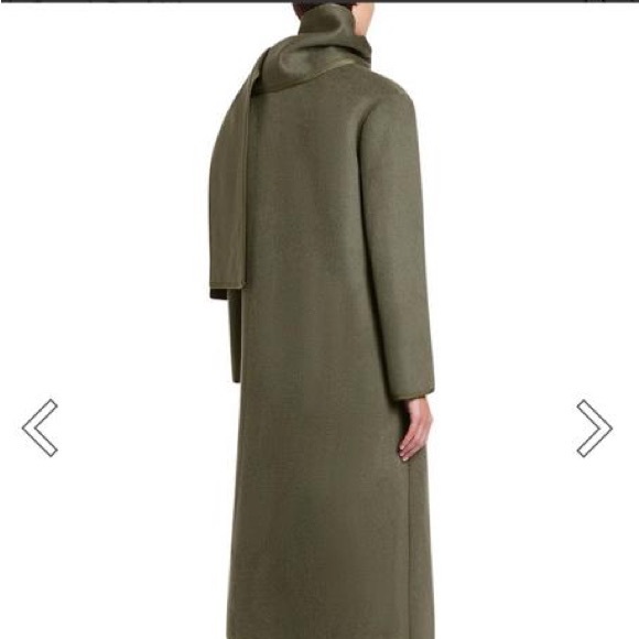 OLIVE WOOL CARLA STYLE COAT - Picture 3 of 3